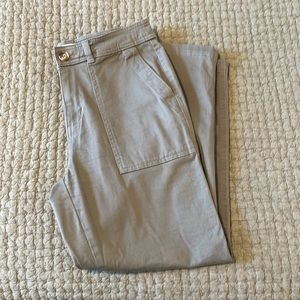 Women's High-Rise Utility Ankle Pants - A New Day Green Size 6